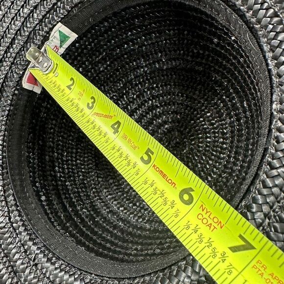 Vintage Betmar Black Italian Straw Brim Hat O/S - Picture 6 of 7